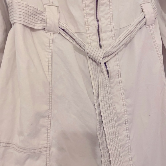 Pre loved Ava & Viv zip front cream long sleeve dress with tie 2X - Picture 6 of 7